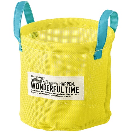 特価◎HEADS/メッシュラウンドバスケットM-7 イエロー(6個)/MES-RMB7