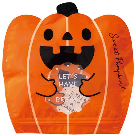 HEADS/パンプキンハロウィンダイカットジップ付バッグ-S(30枚)/PHW-DZS