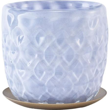 特価◎ホワイエ/DGガラスアールポット&ソーサーφ10.5xH10.5 クリスタルホワイト/2C00048CRWH