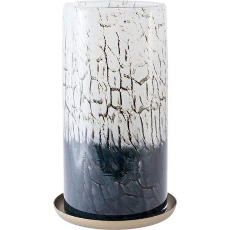 特価◎ホワイエ/DGガラスピラーポット&ソーサーφ10xH19 BKアイス/2C00055BKI