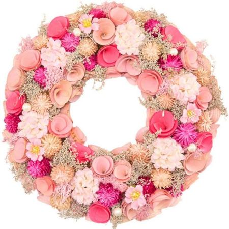 特価◎ホワイエ/リースピンク眠りフラワーモケミックスM/8425801