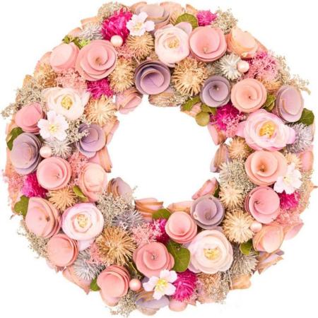 特価◎ホワイエ/リースピンクパープル眠りフラワーズM/8425804