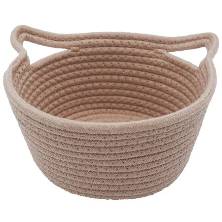 特価◎drawerplus/にゃふにゃふ ロープバスケットブラウン/74504