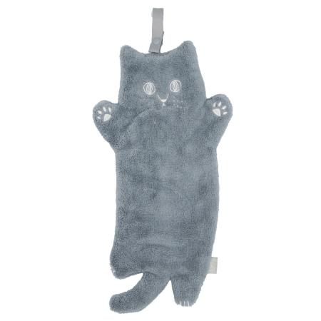 特価◎drawerplus/にゃふにゃふ キッチンタオル グレー/421531