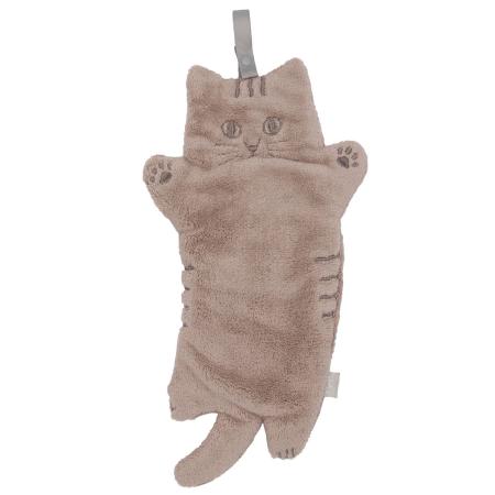 特価◎drawerplus/にゃふにゃふ キッチンタオル ブラウン/421532