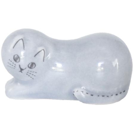 特価◎drawerplus/にゃふにゃふ 陶器箸置き グレー/421515