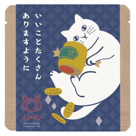 drawerplus/にゃふにゃふ茶　緑茶　縁起物いいことたくさんありますように/721523
