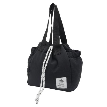 特価◎drawerplus/ヘンリースタジオ 巾着にもなるランチバッグ ブラック/422540