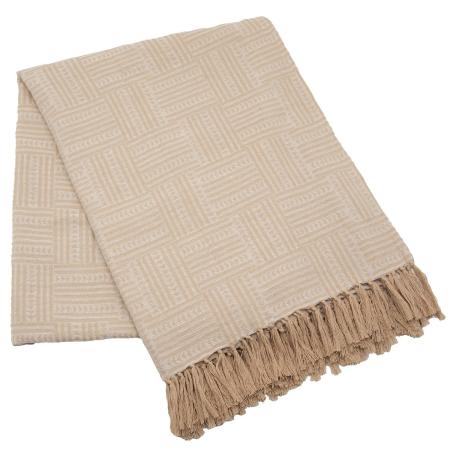 特価◎drawerplus/サリーナ マルチブランケット 幾何学ベージュ/321524