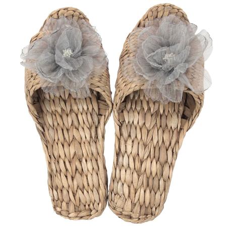 drawerplus/ガマスリッパ エアリーフラワー グレー/221625