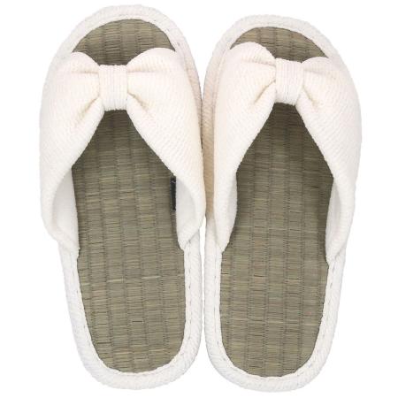 drawerplus/サマースリッパ リボンタタミスリッパ Mサイズ ホワイト/221610