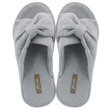 drawerplus/ピエーデ クロスリボンスリッパ Mサイズ グレー/221614