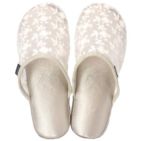 drawerplus/ピエーデ メッシュレーススリッパ Mサイズ フラワーベージュ/221617