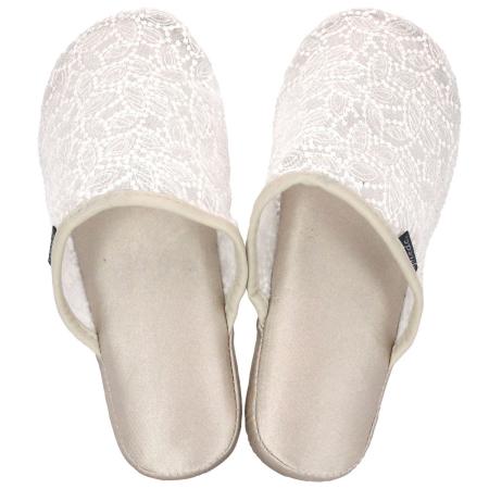 drawerplus/ピエーデ メッシュレーススリッパ Mサイズ ペイズリーベージュ/221618