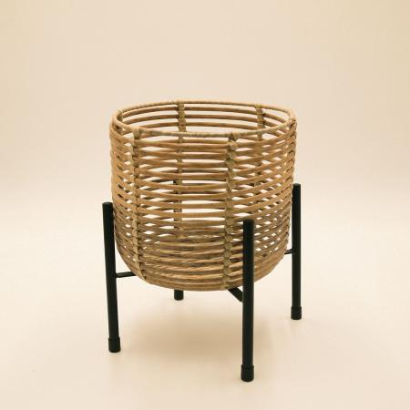 特価◎drawerplus/トーク ラウタ フェイクPEPP スタンド付きバスケットラウンド Sサイズ/121503