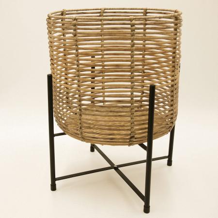 特価◎drawerplus/トーク ラウタ フェイクPEPP スタンド付きバスケットラウンド Lサイズ/121505