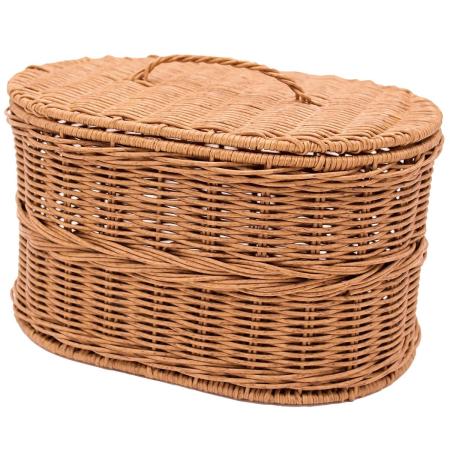 drawerplus/ジョルジア フェイクPE蓋付きバスケットオーバルL/74488