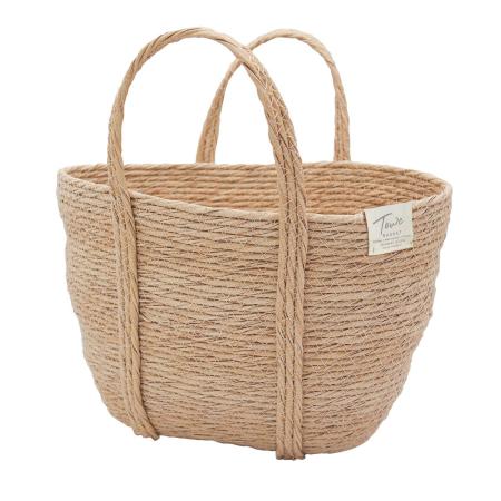 特価◎drawerplus/モネ フェイクPE バスケットバッグ S ナチュラル/74522