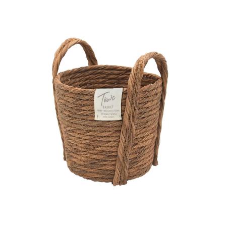 drawerplus/モネ フェイクPE バスケットラウンド S ブラウン/74506