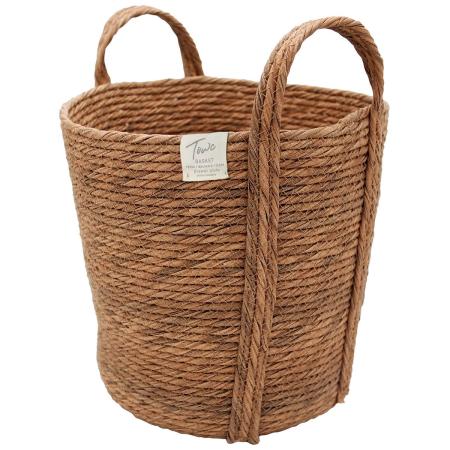 drawerplus/モネ フェイクPE バスケットラウンド L ブラウン/74512