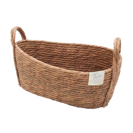 特価◎drawerplus/モネ フェイクPE バスケットオーバル S ブラウン/74515