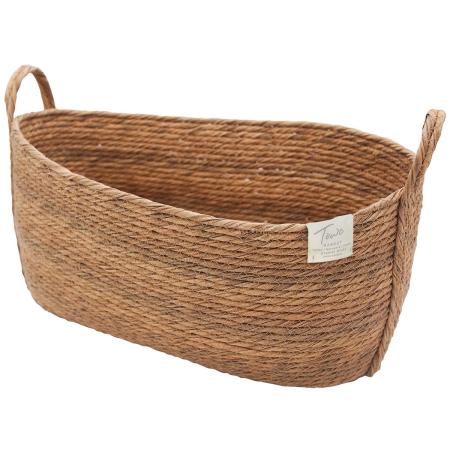 特価◎drawerplus/モネ フェイクPE バスケットオーバル L ブラウン/74518