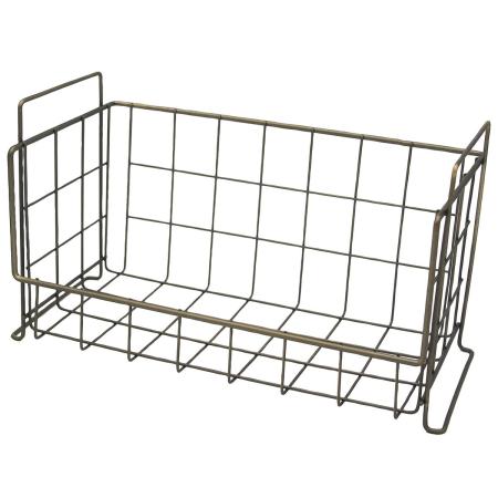 特価◎drawerplus/アンティークアイアン スタッキングバスケット/51353