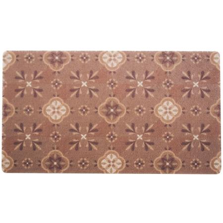 drawerplus/もちもち玄関マット モロッカンタイル ブラウン/521523