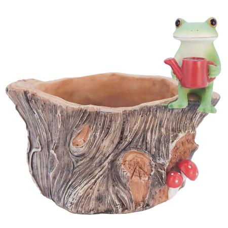 drawerplus/コポー 切り株プランター カエル/621553