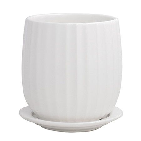 即日★ グリーンポット/オスト ボールプリーツ マットホワイト 11cm/HO-6101MW