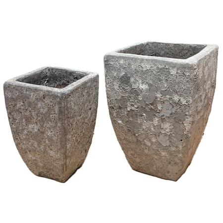 特価◎丸滉製陶/11号・7号 角型大深/HA-2329-GY(2/Set)