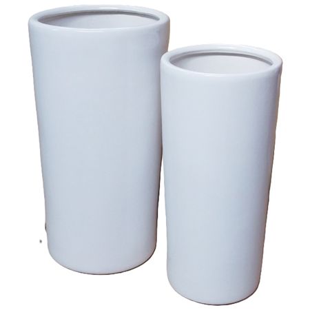 特価◎丸滉製陶/8号 丸深筒形/MJ-37-WH(2/Set)