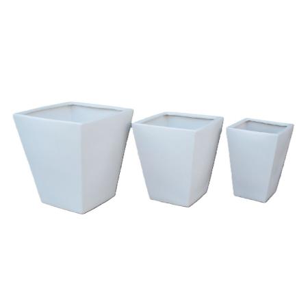 特価◎丸滉製陶/13号 角型切立/MJ-61-MWH(3/Set)