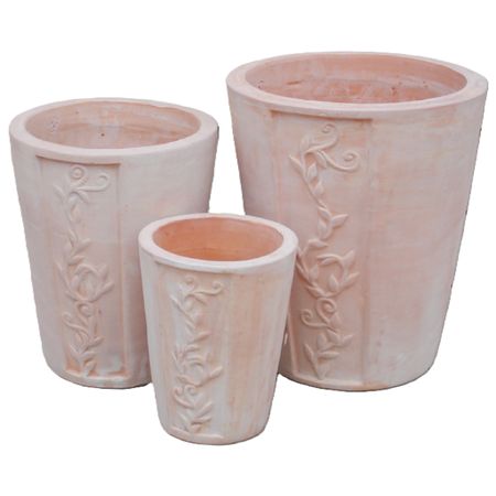 特価◎丸滉製陶/12号 丸深リーフ柄入/HM-24(3/Set)