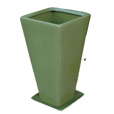 特価◎丸滉製陶/4.5号 正角切立 受皿付/QDA-134-GR