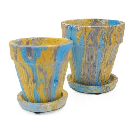 丸滉製陶/6号 深型リム 受皿付/TP-3509-GYB(2/Set)