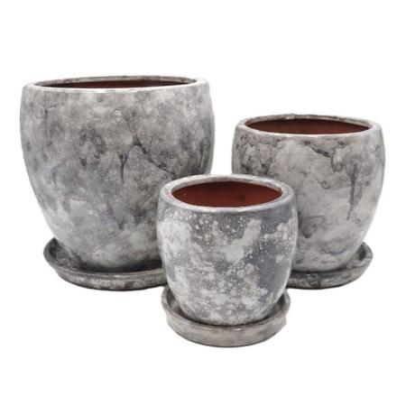 特価◎丸滉製陶/9号 丸深 受皿付/HA-4233-SB(3/Set)