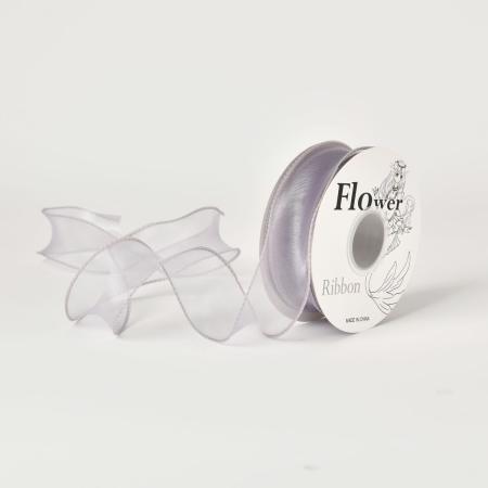 秦貴/オーガンジーリボン NO.16アッシュグレー OGR-016