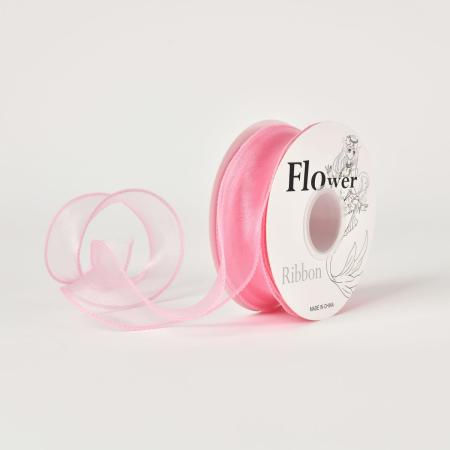 秦貴/オーガンジーリボン NO.19キャンディピンク OGR-019