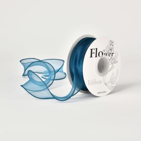 秦貴/オーガンジーリボン NO.22ピーコックグリーン OGR-022