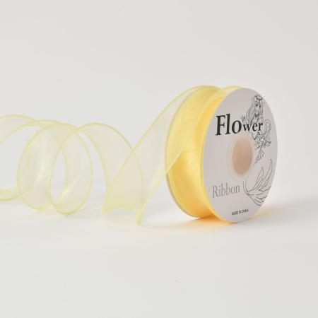 秦貴/オーガンジーリボン NO.28レモン OGR-028