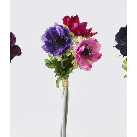 特価◎【造花】ビダヤコム/アネモネバンドル(3本/束) ビューティ/パープル/F3841-305BTY/PP