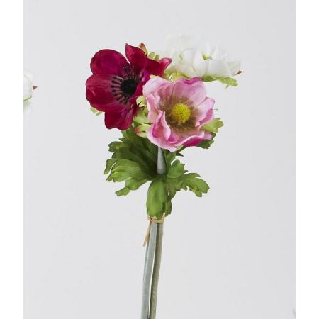 特価◎【造花】ビダヤコム/アネモネバンドル(3本/束) ビューティ/ホワイト/F3841-115BTY/W