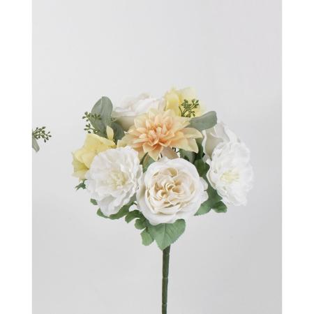 特価◎【造花】ビダヤコム/ローズフェアリーブッシュ クリーム/イエロー/V25030-134C/Y
