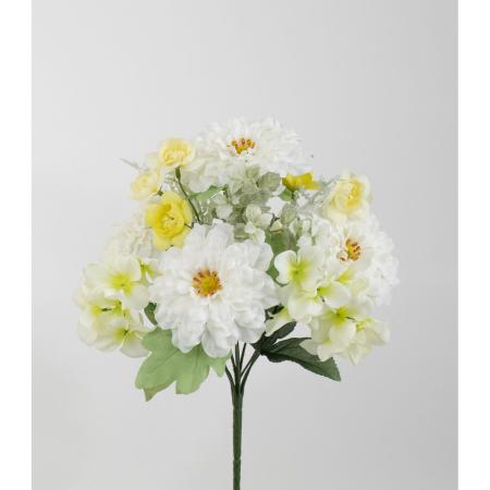 特価◎【造花】ビダヤコム/ミックスシャルマンブッシュ ホワイト/V25031-001W
