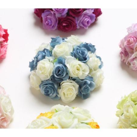 特価◎【造花】ビダヤコム/ローズハーフボール ブルー/FD4301-005B