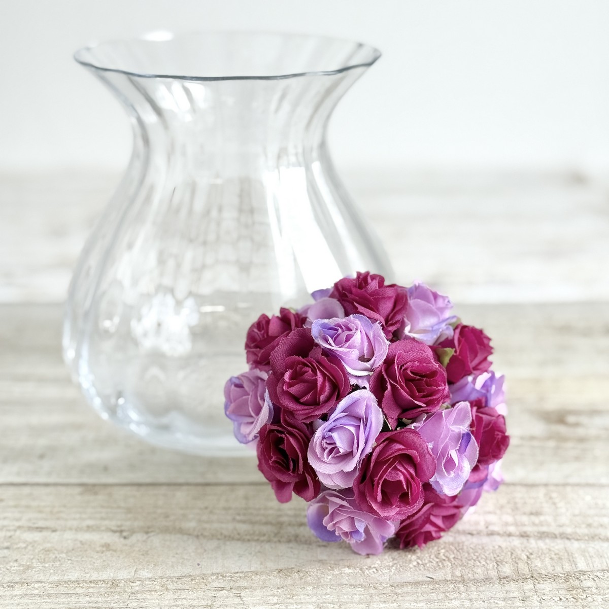 アウトレット◎即日★【造花】ビダヤコム/ローズハーフボール パープル/FD4301-017PP