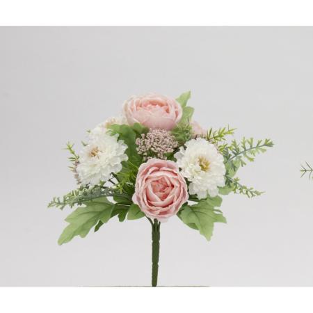 特価◎【造花】ビダヤコム/ローズボヌールミックスブッシュ ピンク/V24044-002P