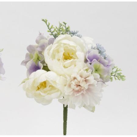 特価◎【造花】ビダヤコム/ピオニーフラマンミックスブッシュ ラベンダー/クリーム/V24045-193L/C