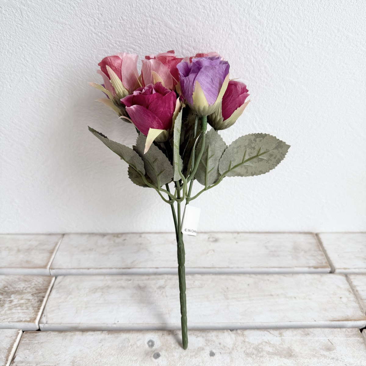 アウトレット◎即日★【造花】ビダヤコム/ローズブッシュ×3(9F) ラベンダー/F5035-011L